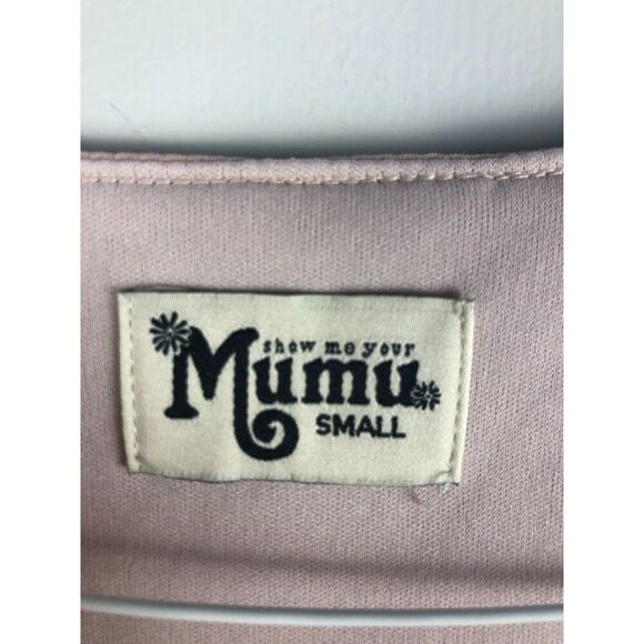 Show Me Your MuMu Michelle Flutter Sleeve Maxi Dress Chiffon Size S Pale Pink - Picture 7 of 11